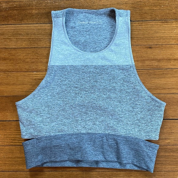 Outdoor voices slashback grey crop tank - Picture 1 of 3